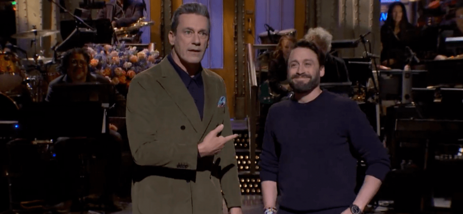 Jon Hamm's Opening Monologue Gets 'Jolt Of Energy' From Kieran Culkin
